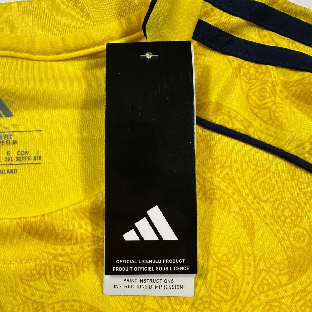 Al Nassr Ronaldo 7 Jersey Mens 3XL Adidas Slim Fit Home Kit Yellow NEW